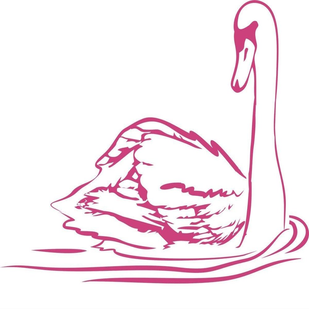 CLICKANDPRINT Swan Silhouette Wall Sticker, 20 x 14.6 cm, Pink