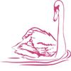 CLICKANDPRINT Swan Silhouette Wall Sticker, 20 x 14.6 cm, Pink view 1