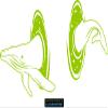 CLICKANDPRINT Whale Universe Sticker, 60 × 31.9 cm, Neon Green view 1
