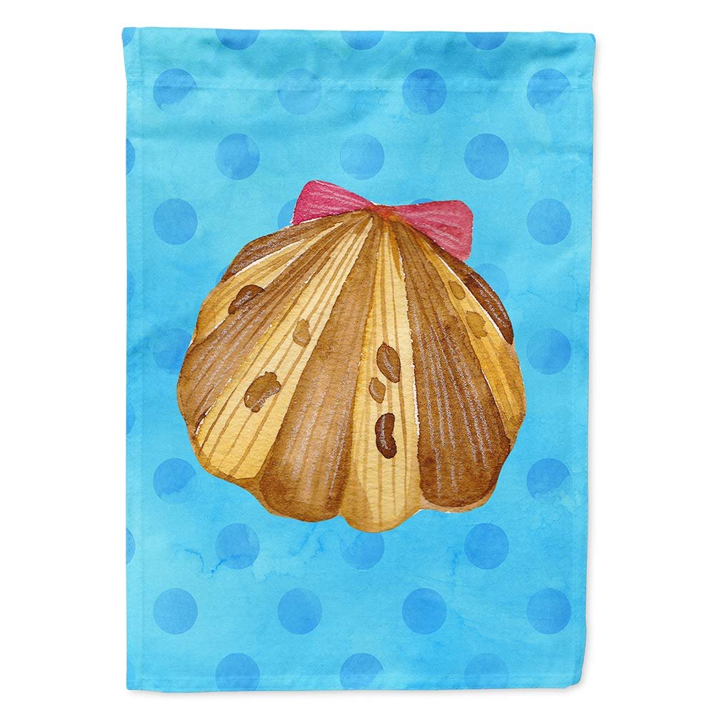 Caroline's Treasures BB8171CHF Sea Shell Blue Polkadot Flag, Canvas, House Size, Large, Multicolor