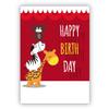 16-Piece Greeting Card Set, Cute Animal Pyramid Birthday Card view 1