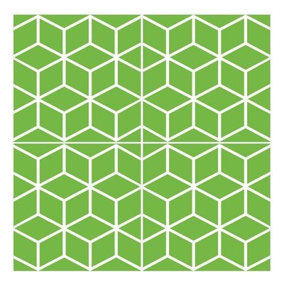 Wandkings Tile Stickers, Set of 4 – White Cubes, 5 x 5 cm, Green