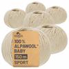 HANSA-FARM 100% Baby Alpaca Wool, Beige (Light Brown), 300 g Set view 1