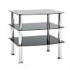 HAKU Stainless Steel Side Table with Black Glass Top, Silver Frame, 54 x 59 x 45 cm view 1