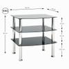 HAKU Stainless Steel Side Table with Black Glass Top, Silver Frame, 54 x 59 x 45 cm view 2