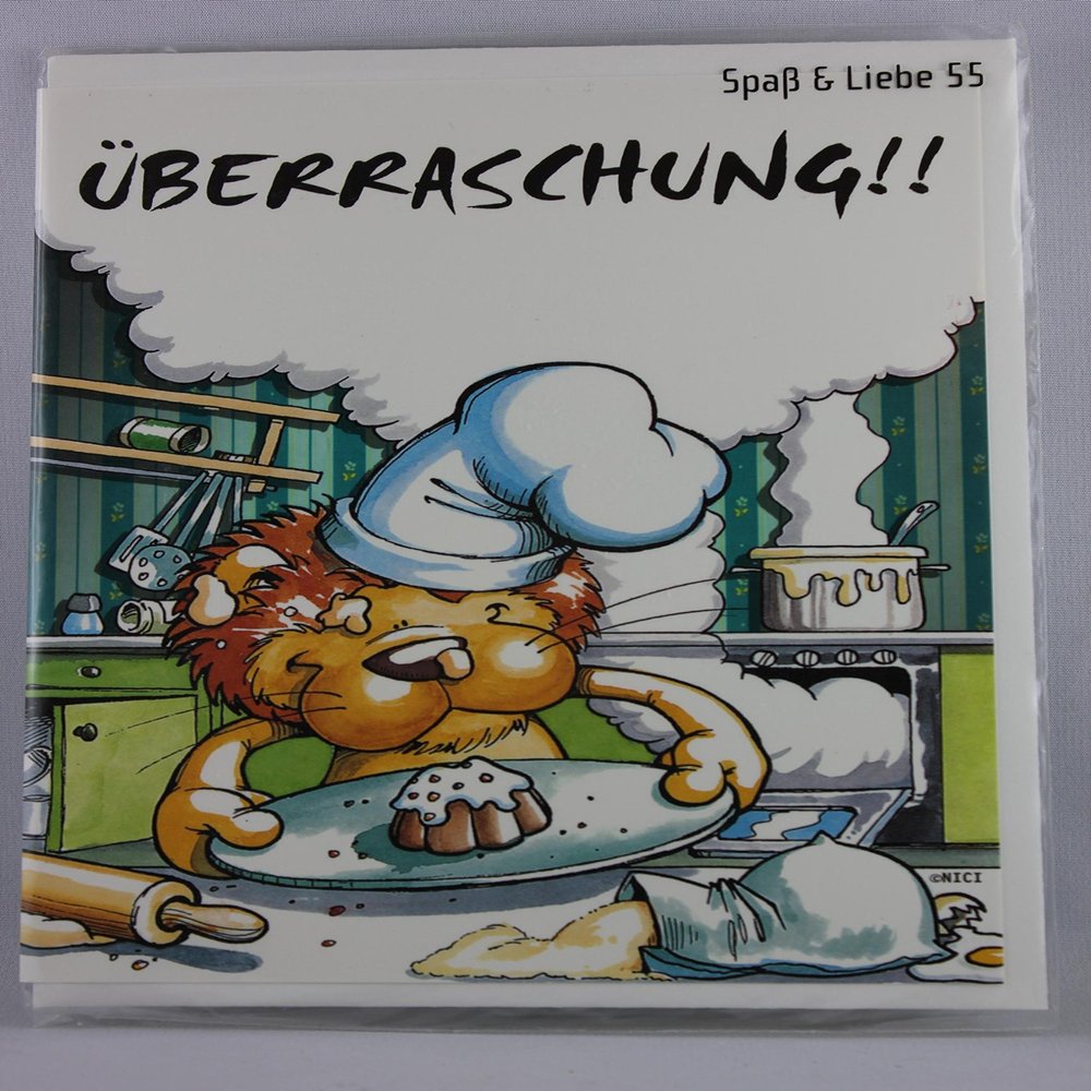 NICI 65055 Folding Card with Envelope – Fun and Love, Lion, Surprise!
