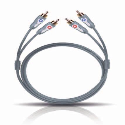 OEHLBACH Audio SL 2 m 2 x RCA to 2 x RCA Audio Cable, Anthracite