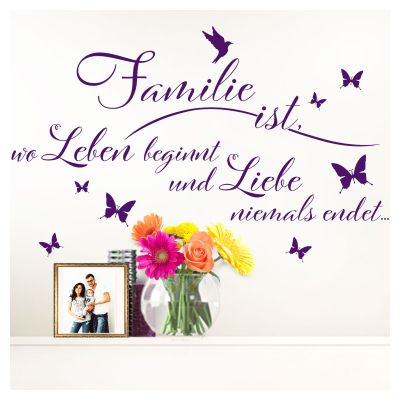 Grandora “Family Is...” Quote Wall Decal, Pastel Green, 92 x 58 cm (W x H) | Living Room, Bedroom, Hallway, Kitchen
