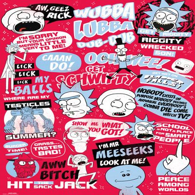 GB eye FP4539 Maxi Poster with Rick & Morty Quotes, 61 x 91.5 cm