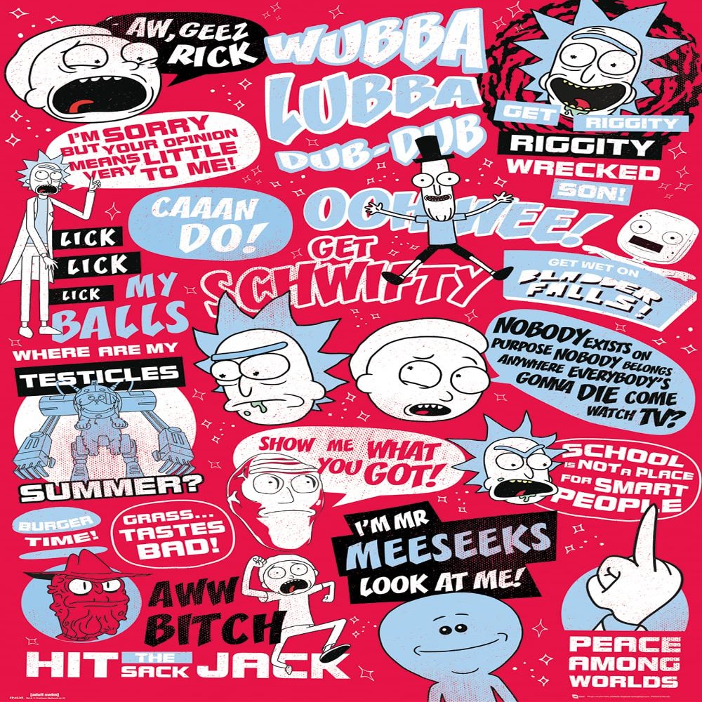 GB eye FP4539 Maxi Poster with Rick & Morty Quotes, 61 x 91.5 cm