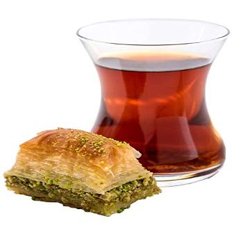 Topkapi Ajda Large Turkish Tea Glasses, Approx. 165 cc, Set of 6