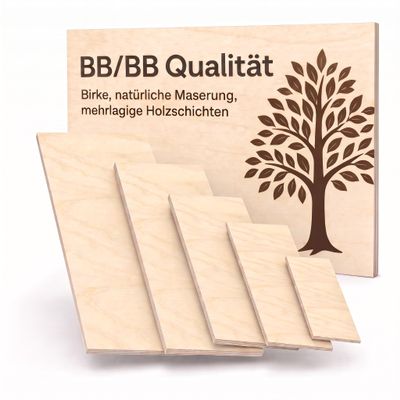 AUPROTEC 120 x 20 cm Birch Plywood Panel | BB/BB Quality | 8 mm