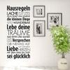 Grandora House Rules “Laugh, Live, Love” Wall Decal, Silver Gray, 25 x 58 cm view 1
