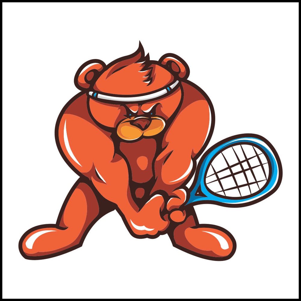 Indigos UG Tile Stickers for Bathroom and Kitchen, 10 x 10 cm, Orange Br Tennis Mascot Logo