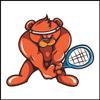 Indigos UG Tile Stickers for Bathroom and Kitchen, 10 x 10 cm, Orange Br Tennis Mascot Logo view 1