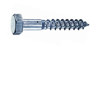 DIN 571 Hex-Head Wood Screws, Zinc-Plated Steel, Partial Thread, M12 x 50 mm, 100 pcs.