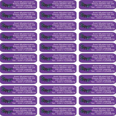 INDIGOS UG Personalized Address Labels, 56 x 23 mm, Butterfly 047, 99 Self-Adhesive Stickers