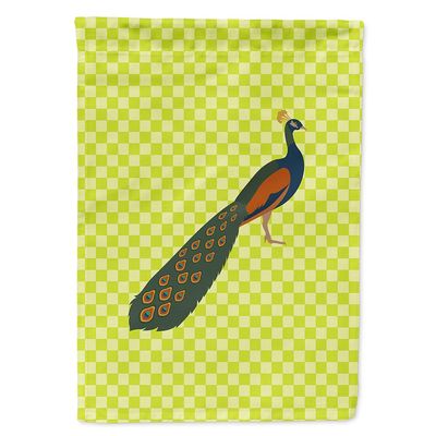 Caroline's Treasures BB7751CHF Indian Peacock Green House Flag, Large Porch Sleeve Pole Decorative Outdoor Yard Banner, Polyester, Multicolor