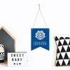 KLEINLAUT Origami Lion Pennant with Custom Name for Kids’ Rooms – Blue view 2