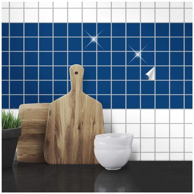 Wandkings Tile Stickers - Choose a Color & Size - Glossy Dark Blue - 5 x 5 cm - 100 Pieces