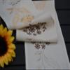 Lindenberg Table Runner, Cotton, Vintage Style, 20 x 160 cm, Ecru/Brown view 2