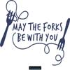 CLICKANDPRINT “May the Forks Be with You” Wall Sticker, 80 x 71.2 cm, Dark Blue view 1