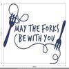 CLICKANDPRINT “May the Forks Be with You” Wall Sticker, 80 x 71.2 cm, Dark Blue view 3