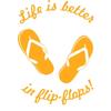 CLICKANDPRINT Wall Decal “Life Is Better in Flip-Flops,” 110 × 75.1 cm, Golden Yellow view 1