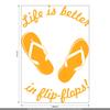 CLICKANDPRINT Wall Decal “Life Is Better in Flip-Flops,” 110 × 75.1 cm, Golden Yellow view 3