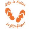 CLICKANDPRINT Wall Decal “Life is better in flip-flops,” 50 x 34.1 cm, Light Red-Orange view 1