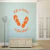 CLICKANDPRINT Wall Decal “Life is better in flip-flops,” 50 x 34.1 cm, Light Red-Orange view 2