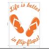 CLICKANDPRINT Wall Decal “Life is better in flip-flops,” 50 x 34.1 cm, Light Red-Orange view 3
