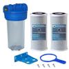 10-Inch Filter Housing DUO Set, 3/4-Inch Connection, 2 Activated Carbon Block Filters view 1
