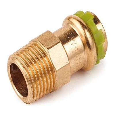 SudoPress Copper Press Fitting, 22 mm to 1/2 in. Male Thread, VC243G