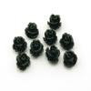 10 Black Rose Resin Cabochons, 10 mm view 1