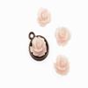 10 Ivory Rose Cabochons, 10 mm view 1