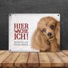 Metal Sign with Poodle Design: Enter at Your Own Risk—Dog on Duty! view 4