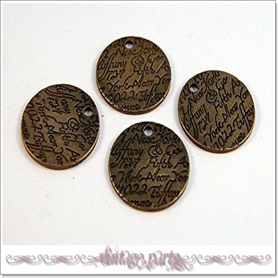 4 Vintage Bronze Message Charms by Vintageparts