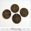 4 Vintage Bronze Message Charms by Vintageparts view 1