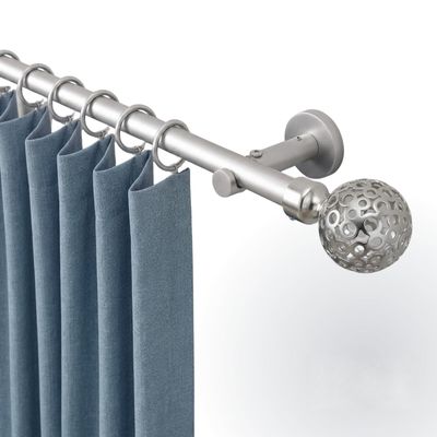 Rollmayer 19 mm Curtain Rod, 600 cm, Matte Chrome, Single-Track
