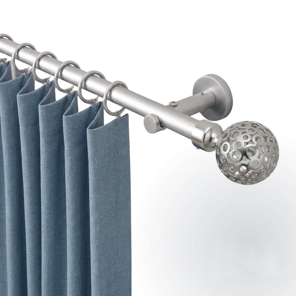 Rollmayer 19 mm Curtain Rod, 600 cm, Matte Chrome, Single-Track
