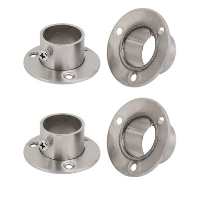 sourcing map 4-Piece 26 mm 201 Stainless Steel Rod End Flange Supports for Cabinets