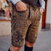 Oktoberfest Bavarian Men's Short Lederhosen | Traditional German Outfit, Brown (EU 50 / UK-US 33-34) view 2