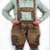 Oktoberfest Bavarian Men's Short Lederhosen | Traditional German Outfit, Brown (EU 50 / UK-US 33-34) view 3