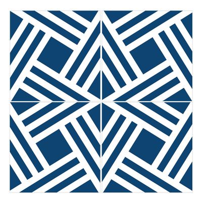 Wandkings Tile Stickers 4-Piece Set – "Leon" – 14.9 x 14.9 cm – Navy Blue
