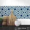 Wandkings Tile Stickers 4-Piece Set – "Leon" – 14.9 x 14.9 cm – Navy Blue view 2