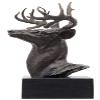 aubaho Antique-Style Bronze Deer Head Sculpture, 50 cm view 1