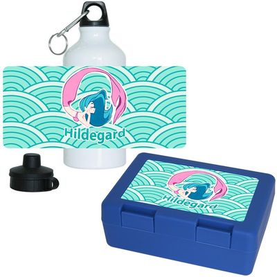 Eurofoto Hildegard Lunchbox and Water Bottle Set with Mermaid Design