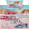 Erwin Müller Kids' Flannel Bedding Set, Police & Firefighters, Multicolor, 40 x 60 cm / 100 x 135 cm view 1