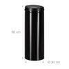 Relaxdays 50 L Sensor Trash Can, Automatic Lid, Steel, 80 cm High, Black view 4